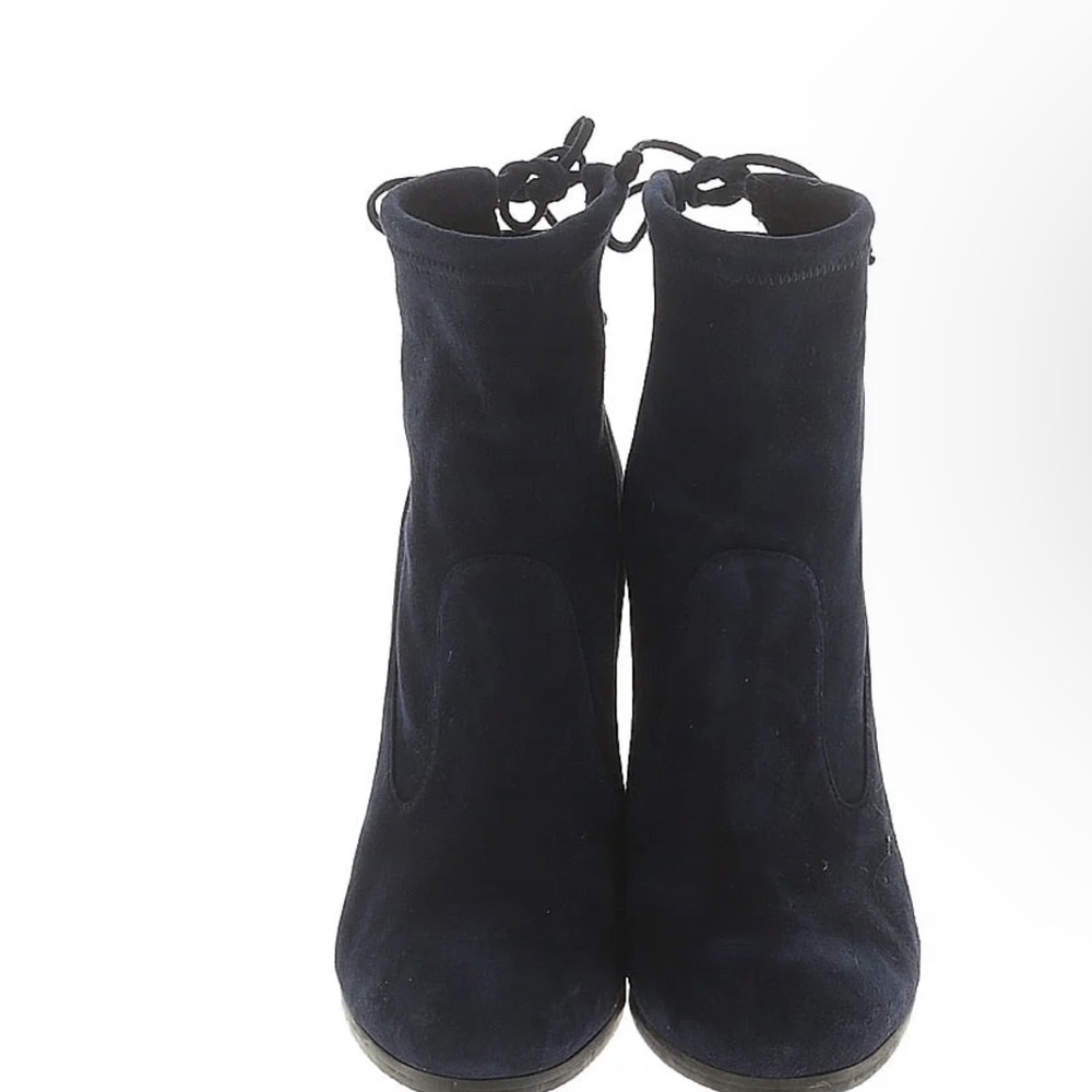 Stuart Weitzman Black Suede Ankle Boots Sleek Minimalist Design